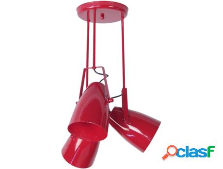 Lámpara de Techo TOSEL Larsen (Rojo - E27 - Máx. 40W -