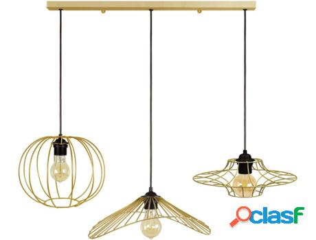 Lámpara de Teto TOSEL Asolo (Metal - Dorado - 90 x 30 x 90