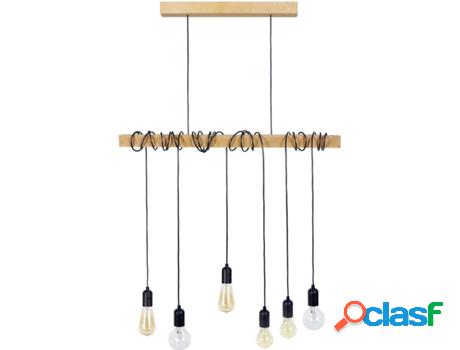 Lámpara de Teto TOSEL Harlem (Madera - Marrón - 80 x 50 x