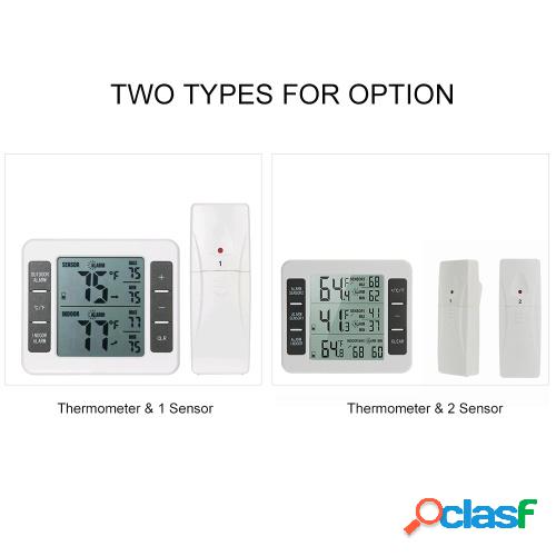 Medidor de temperatura interior y exterior con sensor