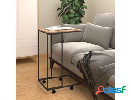 Mesa Auxiliar con Ruedas VIDAXL (Negro -Madera