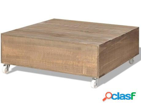 Mesa de Centro VIDAXL Marrón (70 x 70 x 25 cm - Madera)