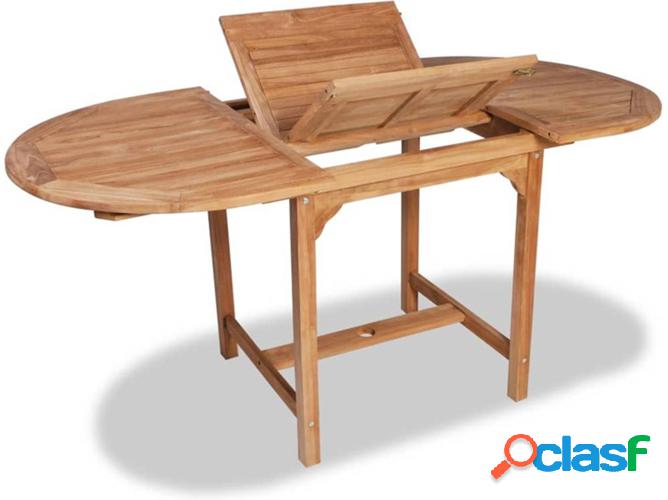 Mesa de jardín VIDAXL extensible madera teca maciza