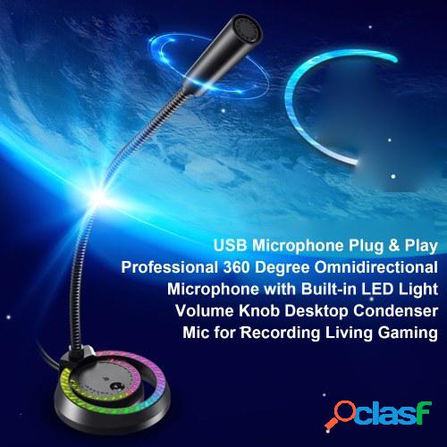 Micrófono USB Plug & Play Micrófono omnidireccional