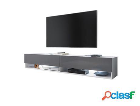 Mueble de TV SELSEY Wander Blanco, Gris (180 x 30 x 32.5)