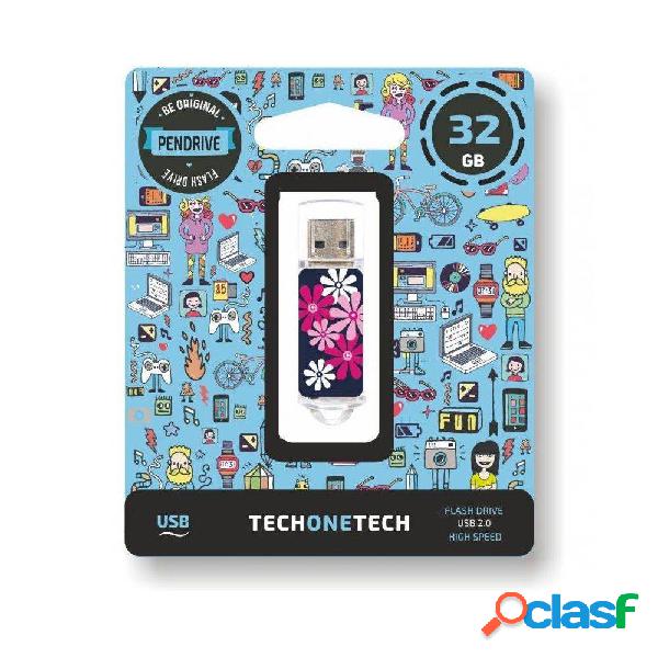 Pendrive 32GB Tech One Tech Flower Power USB 2.0