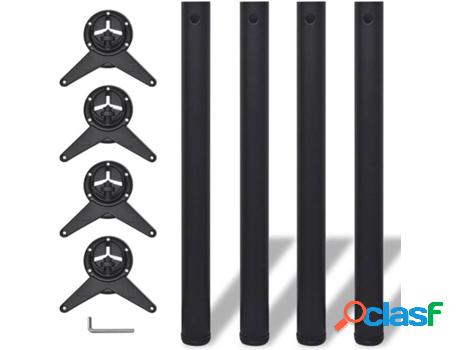 Piernas de Mesa VIDAXL Altura Ajustable Negro 242139 (Hierro