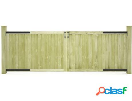 Puerta de Valla VIDAXL (Verde - Madera - 300x100 cm)