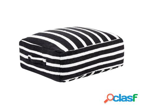 Pufs BELIANI Settat (Algodón - Negro - 50 x 50 x 20)