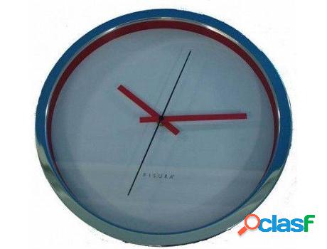 Reloj HOGAR Y MÁS Pared Moderno Blanco Y Rojo(35 cm)