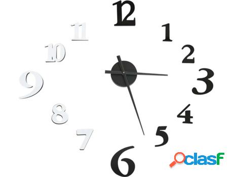 Reloj de Pared VIDAXL Diseño Moderno (Negro - Acrílico -
