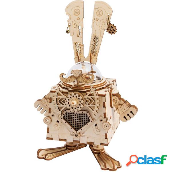 Robotime Kit maqueta DIY de caja de música Steampunk Bunny
