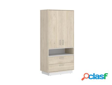 Ropero VENTE UNIQUE Leandre (195 x 92 x 50 - Marrón claro y