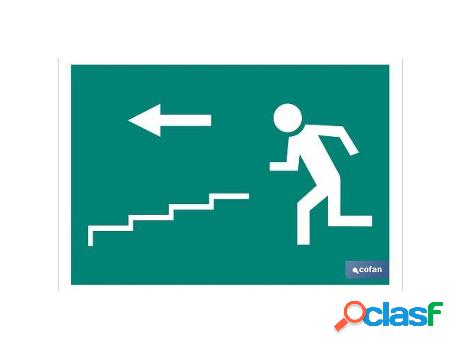 Señal adhesivo 210 x 148 mm salida escalera izquierda