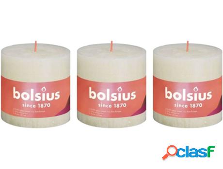 Set 3 Velas BOLSIUS Shine Perla Suave (Blanco - Duración:
