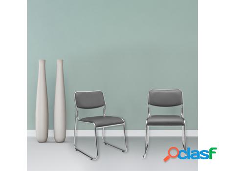 Silla de Oficina PRO.TEC Metal (Gris - 51 x 77 x 55 cm)