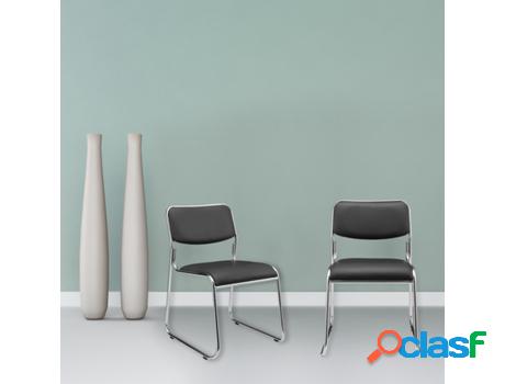 Silla de Oficina PRO.TEC Metal (Negro - 51 x 77 x 55 cm)