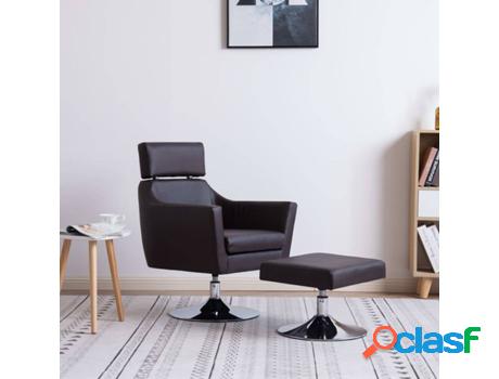Sillón VIDAXL Para La Tv De Cuero Sintético Marrón (65 x