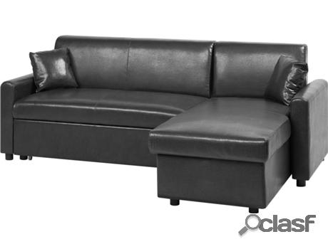 Sofá Cama Ogna con Almacenamiento (Negro - Poliéster