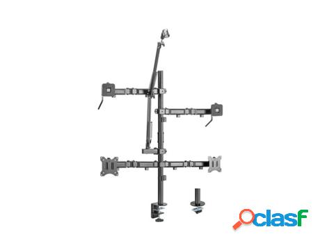 Soporte de escritorio para 2 monitores + luz + cámara y