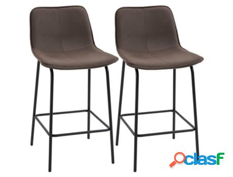 Taburete de Cocina HOMCOM 835-776v00cf (Poliéster - Marrón