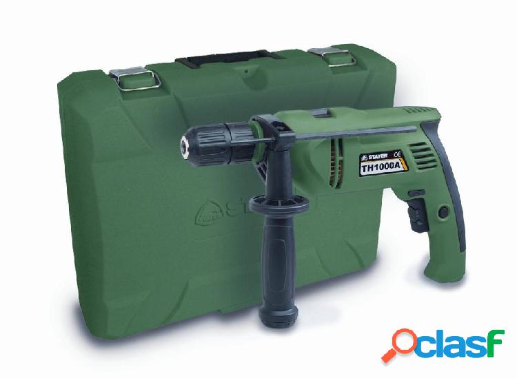 Taladro Percutor 1000W Reversible Sin Llave Maletin 13 Mm