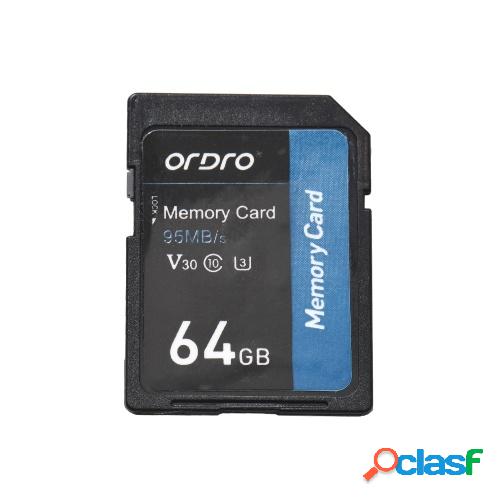 Tarjeta de memoria ORDRO 64GB V30 clase 10 tarjeta SD 95MB/s