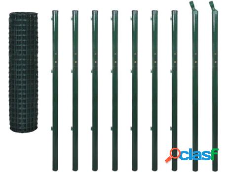 Valla VIDAXL Acero Verde (10x1,7 m)