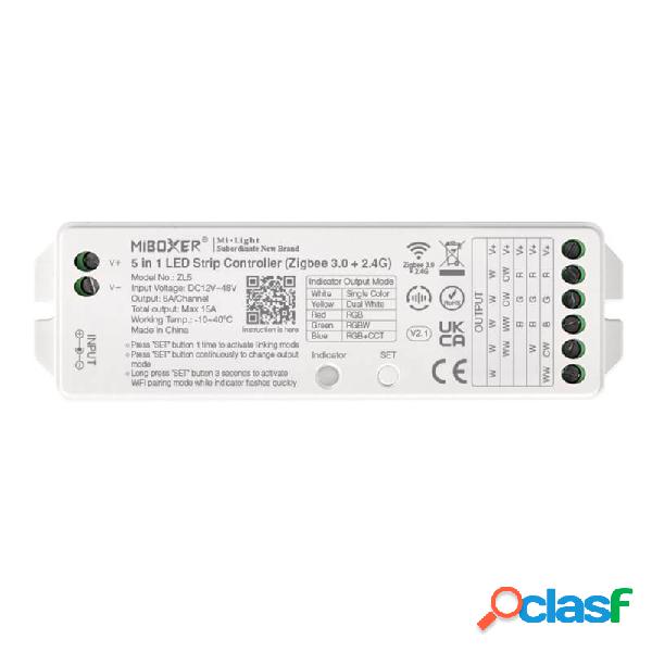Zigbee controlador dc12-48v - 5 en 1 (mono cct rgb rgbw