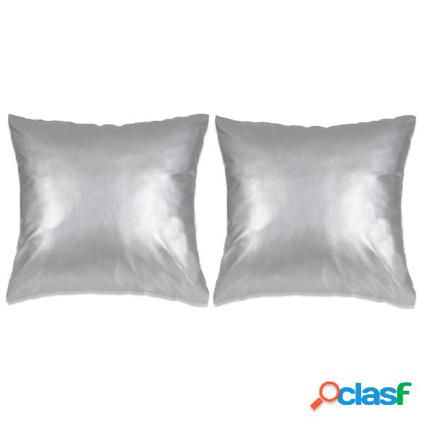 vidaXL Cojines de polieuretano plateado 60x60 cm 2 unidades