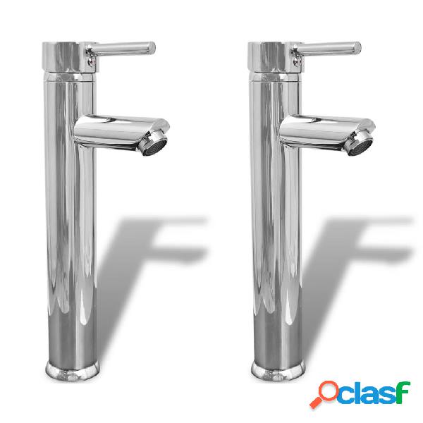 vidaXL Grifos mezcladores para cuarto de baño 2 uds cromado