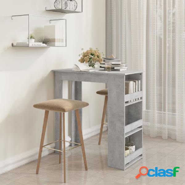 vidaXL Mesa alta con estante de almacenamiento gris
