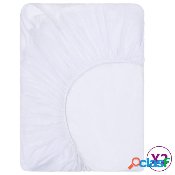 vidaXL Sábanas bajeras impermeables 2 uds algodón blanco