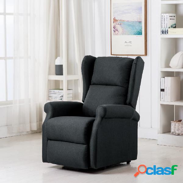 vidaXL Sillón con sistema de elevación tela gris oscuro