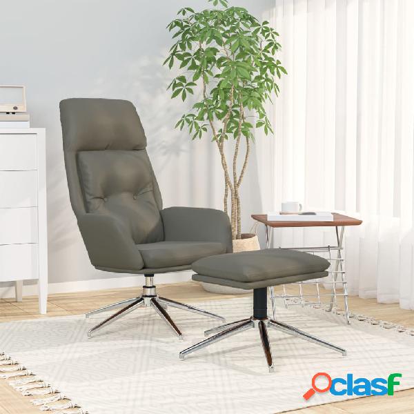 vidaXL Sillón de relax y reposapiés cuero auténtico y