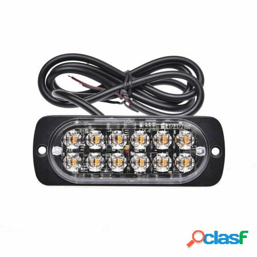4PCS 12 LED estroboscópico Baliza de peligro ámbar Luz