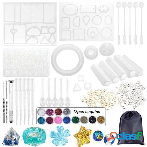 94 Uds molde de silicona de fundición de resina DIY