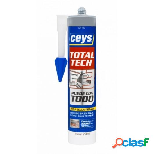 Adhesivo Sellador Polimero 290 Ml Gris Total Tech Xpress