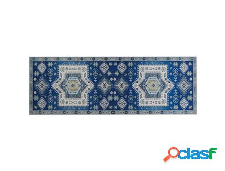 Alfombra BELIANI Parvakadli (Poliéster - Azul - 70 x 200)