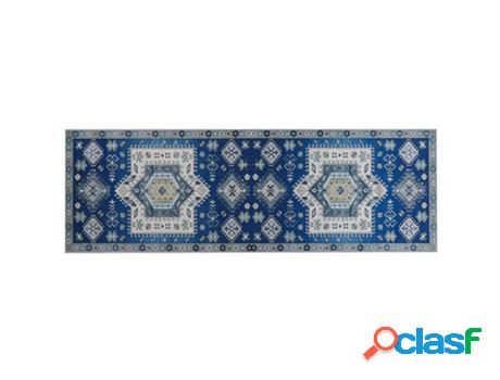 Alfombra BELIANI Parvakadli (Poliéster - Azul - 80 x 240)