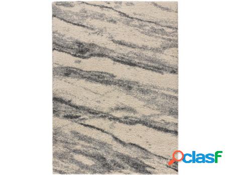 Alfombra de pelo largo efecto mármol ATTICGO (Ulai - Gris -