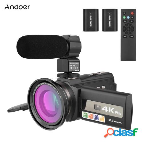 Andoer 4K/60FPS 48MP WiFi Juego de cámara de video digital