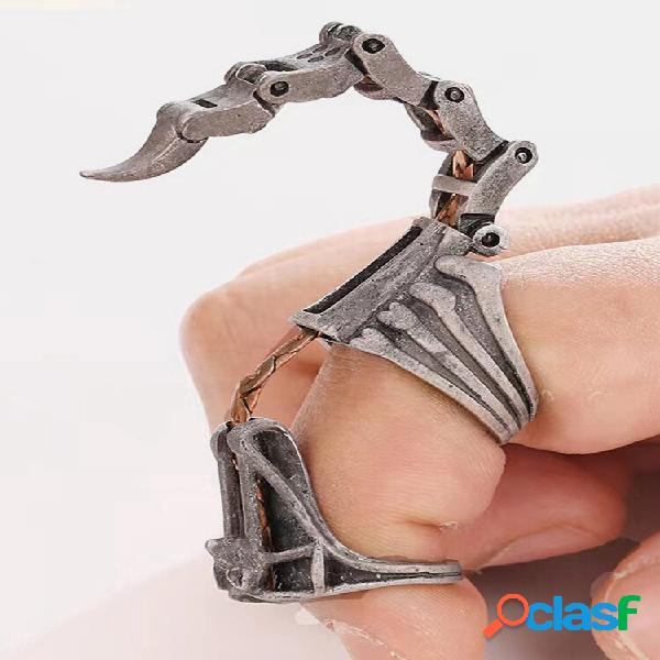 Anillo Punk dominante ajustable con apertura de escorpión