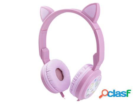 Auriculares Cat Ear Com Cabo SKYHE Rkd 6703 (Rosa)