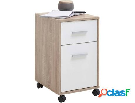 Bloque de Cajones FMD Mueble Roble y Blanco (33.6 x 42 x