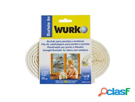 Burlete caucho perfil p6 blanco