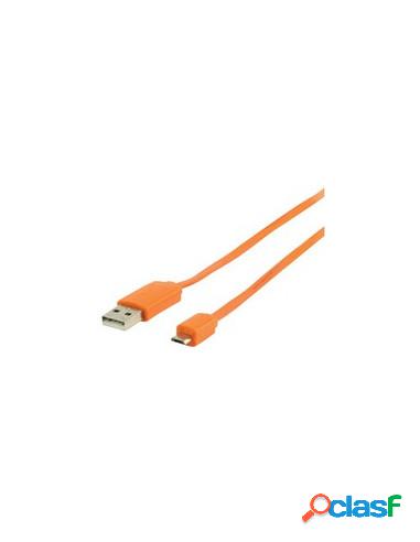 CABLE KABLEX USB 2.0 A MACHO / MICRO USB B MACHO 1M ORANGE