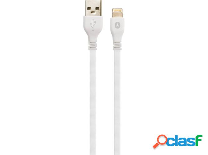 Cable GOODIS Flat (USB - Lightning - 1 m - Blanco)