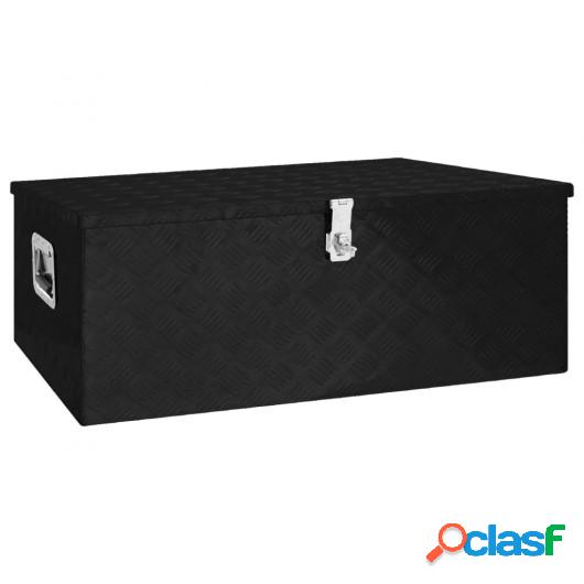 Caja de almacenaje de aluminio negro 100x55x37 cm