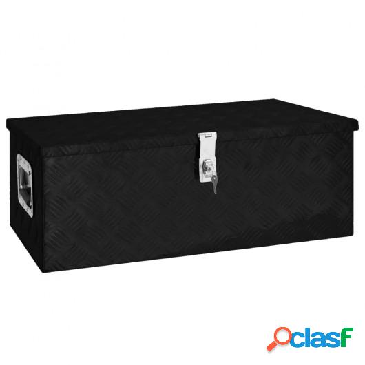Caja de almacenaje de aluminio negro 80x39x30 cm